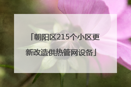 朝阳区215个小区更新改造供热管网设备