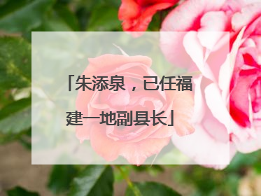 朱添泉，已任福建一地副县长