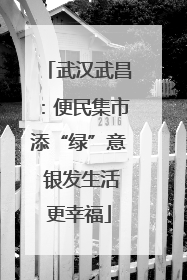 武汉武昌：便民集市添“绿”意 银发生活更幸福