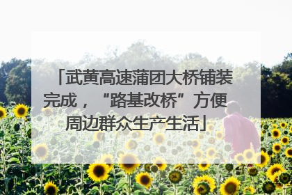 武黄高速蒲团大桥铺装完成，“路基改桥”方便周边群众生产生活