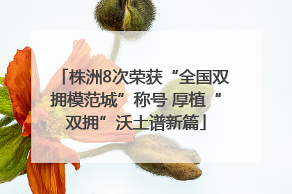 株洲8次荣获“全国双拥模范城”称号 厚植“双拥”沃土谱新篇