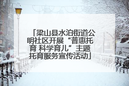 梁山县水泊街道公明社区开展“普惠托育 科学育儿”主题托育服务宣传活动