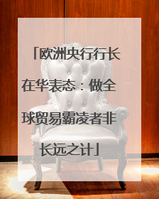 欧洲央行行长在华表态：做全球贸易霸凌者非长远之计