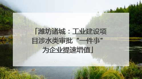 潍坊诸城：工业建设项目涉水类审批“一件事” 为企业提速增值