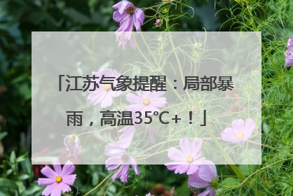 江苏气象提醒：局部暴雨，高温35℃+！