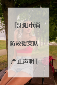 沈阳市消防救援支队严正声明