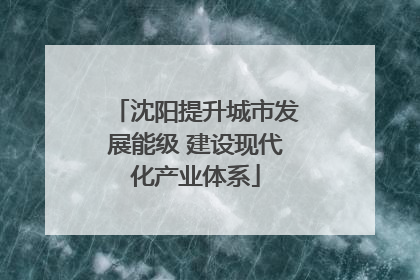 沈阳提升城市发展能级 建设现代化产业体系