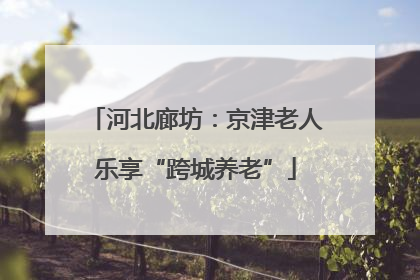 河北廊坊：京津老人乐享“跨城养老”