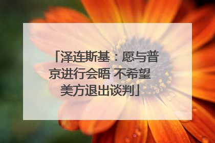 泽连斯基：愿与普京进行会晤 不希望美方退出谈判