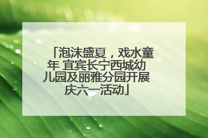 泡沫盛夏，戏水童年 宜宾长宁西城幼儿园及丽雅分园开展庆六一活动