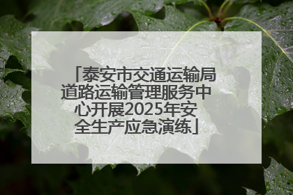 泰安市交通运输局道路运输管理服务中心开展2025年安全生产应急演练