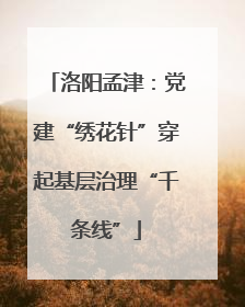 洛阳孟津：党建“绣花针”穿起基层治理“千条线”