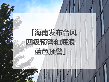 海南发布台风四级预警和海浪蓝色预警
