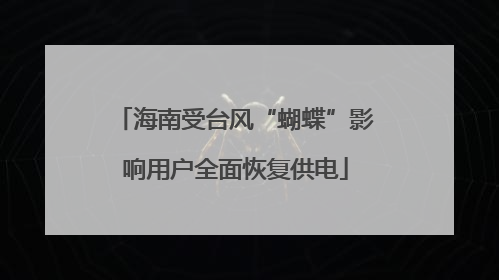 海南受台风“蝴蝶”影响用户全面恢复供电