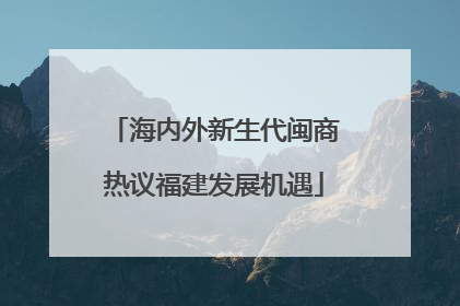 海内外新生代闽商热议福建发展机遇