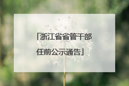 浙江省省管干部任前公示通告