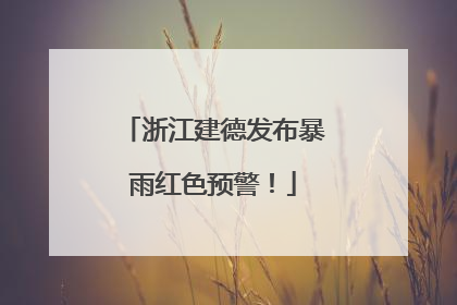 浙江建德发布暴雨红色预警！