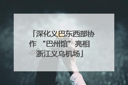 深化义巴东西部协作 “巴州馆”亮相浙江义乌机场