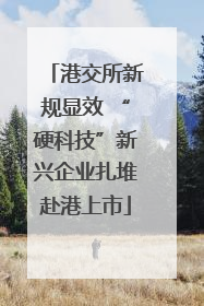 港交所新规显效 “硬科技”新兴企业扎堆赴港上市