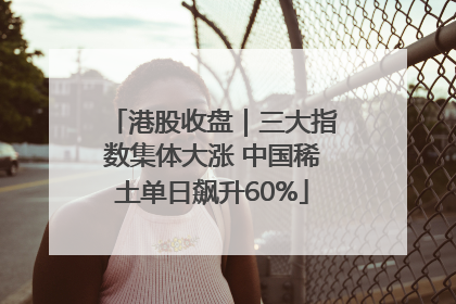 港股收盘｜三大指数集体大涨 中国稀土单日飙升60%