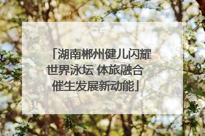 湖南郴州健儿闪耀世界泳坛 体旅融合催生发展新动能