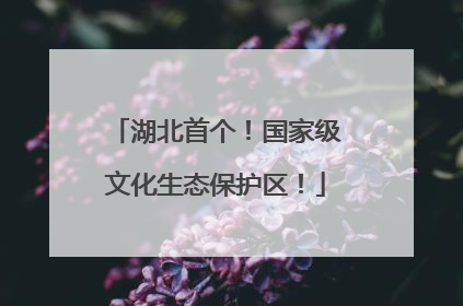 湖北首个！国家级文化生态保护区！