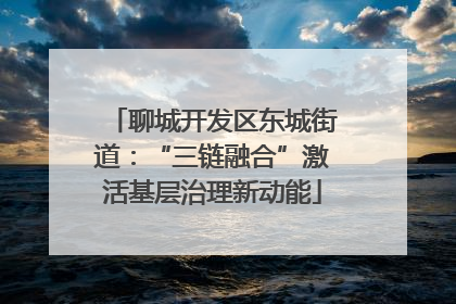 聊城开发区东城街道：“三链融合”激活基层治理新动能