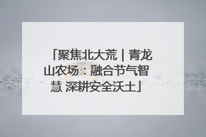 聚焦北大荒｜青龙山农场：融合节气智慧 深耕安全沃土