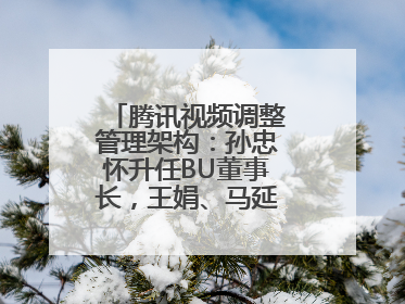 腾讯视频调整管理架构：孙忠怀升任BU董事长，王娟、马延琨任联席总裁