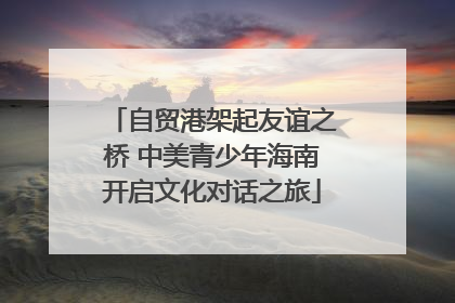 自贸港架起友谊之桥 中美青少年海南开启文化对话之旅