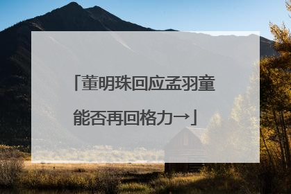 董明珠回应孟羽童能否再回格力→
