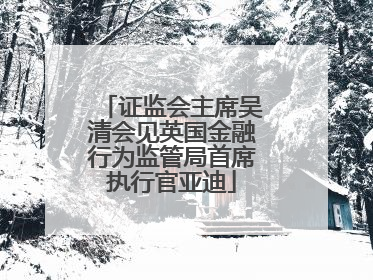 证监会主席吴清会见英国金融行为监管局首席执行官亚迪