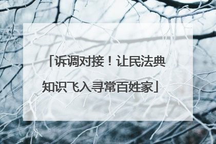 诉调对接！让民法典知识飞入寻常百姓家