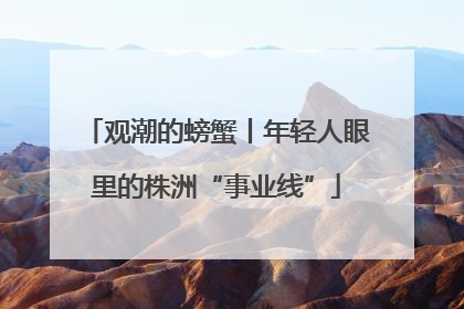 观潮的螃蟹丨年轻人眼里的株洲“事业线”