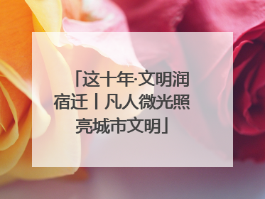 这十年·文明润宿迁丨凡人微光照亮城市文明