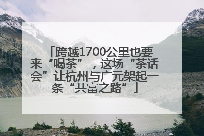 跨越1700公里也要来“喝茶”，这场“茶话会”让杭州与广元架起一条“共富之路”