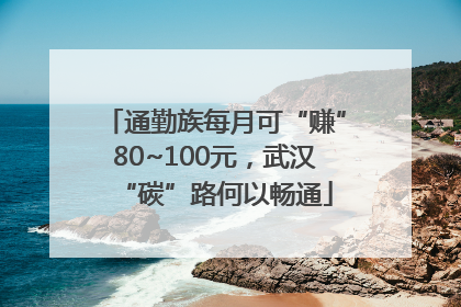 通勤族每月可“赚”80~100元，武汉“碳”路何以畅通