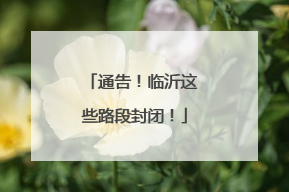 通告！临沂这些路段封闭！