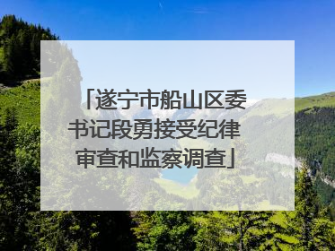 遂宁市船山区委书记段勇接受纪律审查和监察调查
