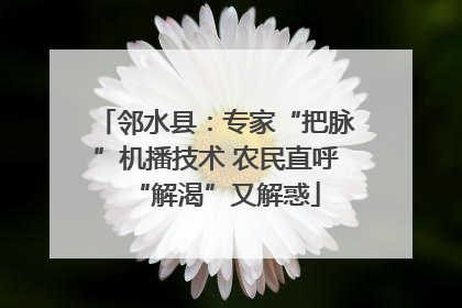 邻水县：专家“把脉”机播技术 农民直呼“解渴”又解惑