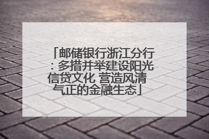 邮储银行浙江分行：多措并举建设阳光信贷文化 营造风清气正的金融生态