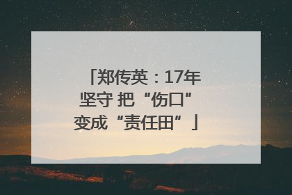 郑传英：17年坚守 把“伤口”变成“责任田”