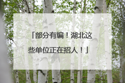部分有编！湖北这些单位正在招人！