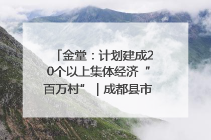 金堂：计划建成20个以上集体经济“百万村”｜成都县市新城高质量发展