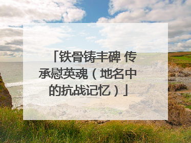 铁骨铸丰碑 传承慰英魂（地名中的抗战记忆）