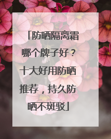 防晒隔离霜哪个牌子好？十大好用防晒推荐，持久防晒不斑驳