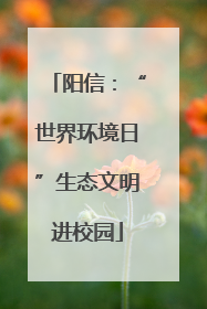 阳信：“世界环境日”生态文明进校园