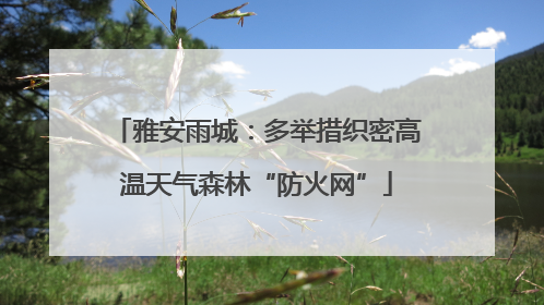 雅安雨城：多举措织密高温天气森林“防火网”