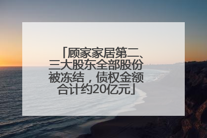 顾家家居第二、三大股东全部股份被冻结，债权金额合计约20亿元