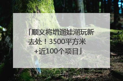 顺义将增遛娃潮玩新去处！3500平方米+近100个项目